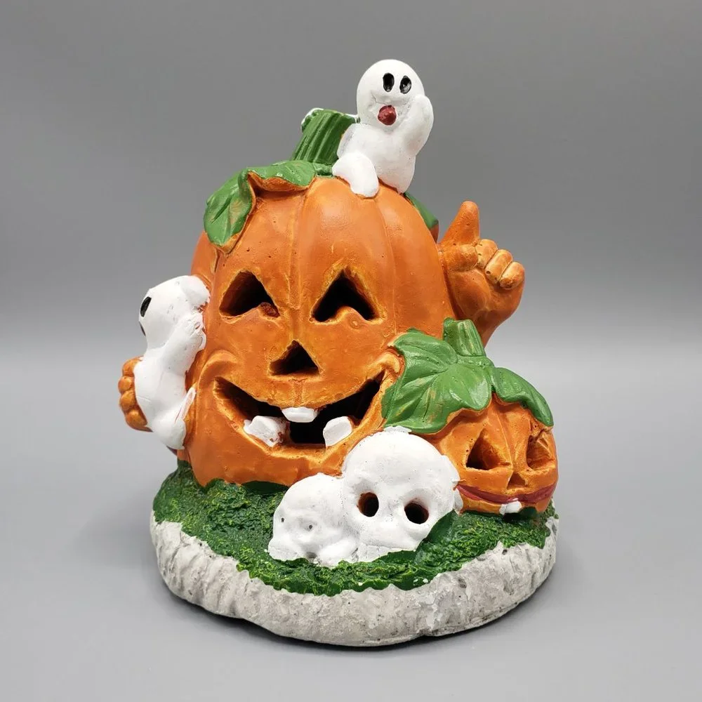 Halloween Decor Ceramic Figure Pumpkin Ghost Skull Vintage Target - READ DETAILS